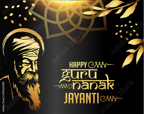 illustration of Happy Gurpurab, Guru Nanak Jayanti festival of Sikh celebration background