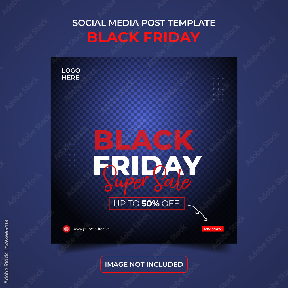 Obraz premium Black Friday Banner Sale social media post Brush design template Premium Vector, Price off discount background, holiday event, web and internet ads.