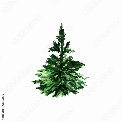 Green  watercolor   Christmas tree.It can be used in textiles  packaging paper  postcards  candy packages.tea posters content.