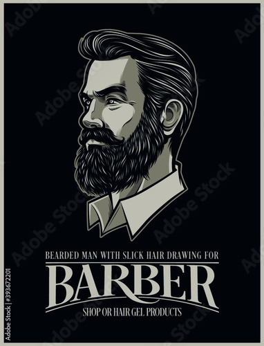 Beard Man illustration for Hairtyle products and business