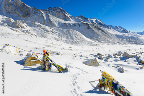 Mountains in the Himalayas. The trek around Manaslu