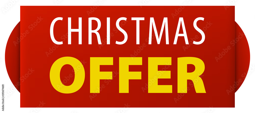 Christmas Special Offer red wide ribbon banner icon isolated on white background. Christmas Special Offer red wide ribbon banner icon isolated on white background.