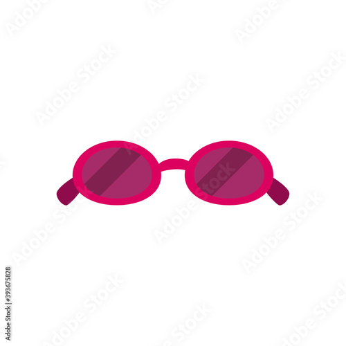 glasses of small round frame, flat style in white background