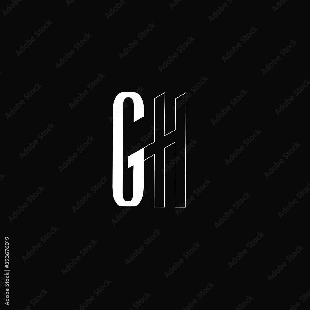 Creative Professional Trendy and Minimal Letter GH Logo Design in Black and White Color, Initial Based Alphabet Icon Logo in Editable Vector Format Creative Professional Trendy and Minimal Letter GH Logo Design in Black and White Color, Initial Based Alphabet Icon Logo in Editable Vector Format