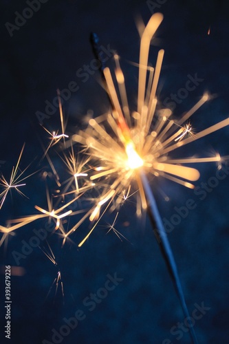 sparkler on black background Happy new year 2021 