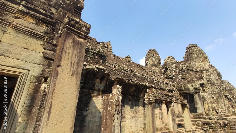 Bayon temple in Angkor. Khmer Temple. Unesco World Heritage Site. Siem Reap Province. Cambodia. South-East Asia