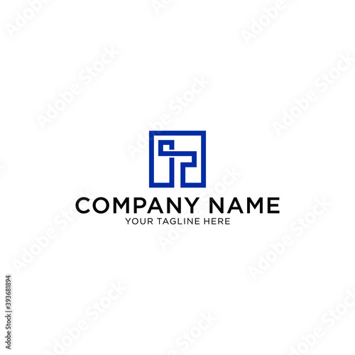 logo designs P simple and elegant boxes
