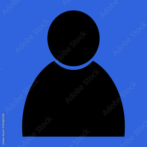 Personensymbol in schwarz vor blauem Hintergrund 