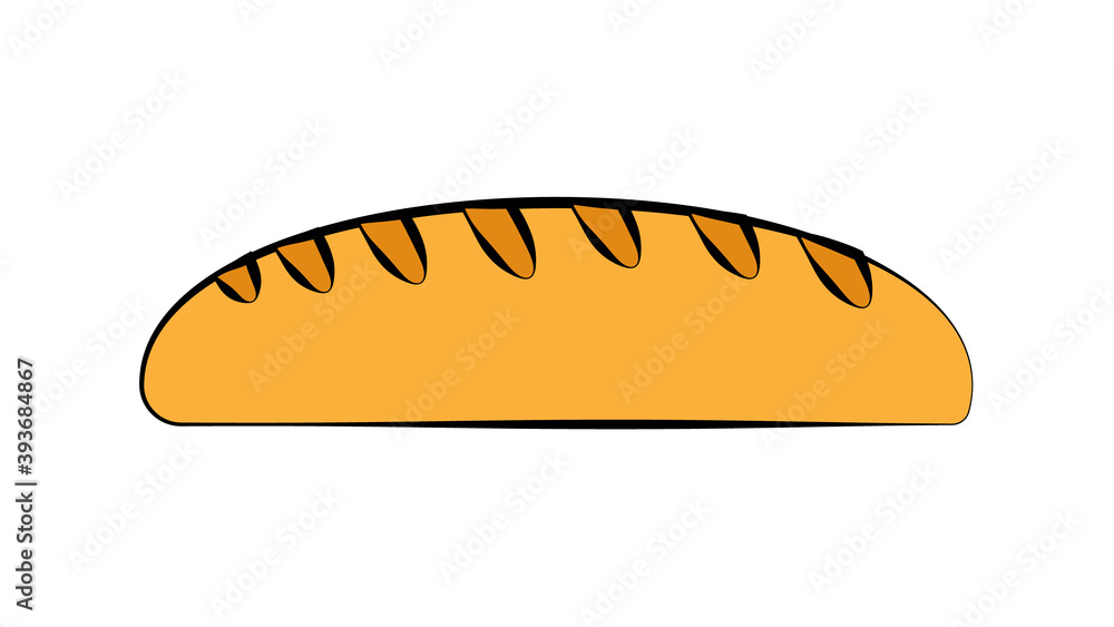 Wheaten French bread, long loaf, baguette with crackling crust. Using for toasts, sandwiches Wheaten French bread, long loaf, baguette with crackling crust. Using for toasts, sandwiches