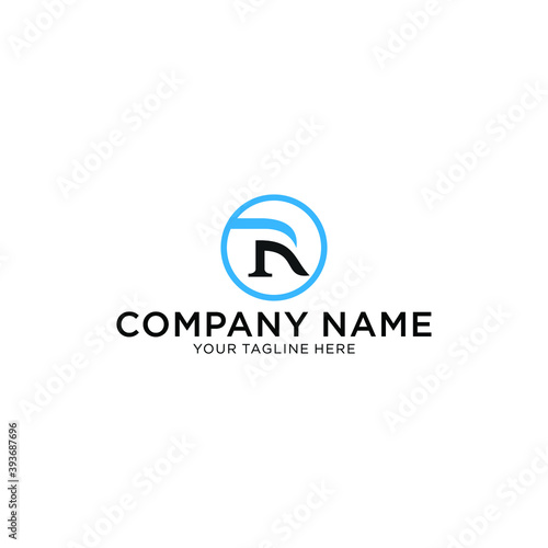 circle letter R logo template. letter R logo with simple style on white background