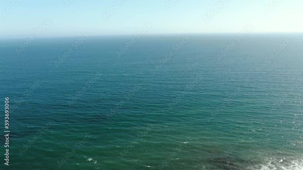 Ocean Blue Sky and Waves Aerial Shot Forward Ocean Blue Sky and Waves Aerial Shot Forward
