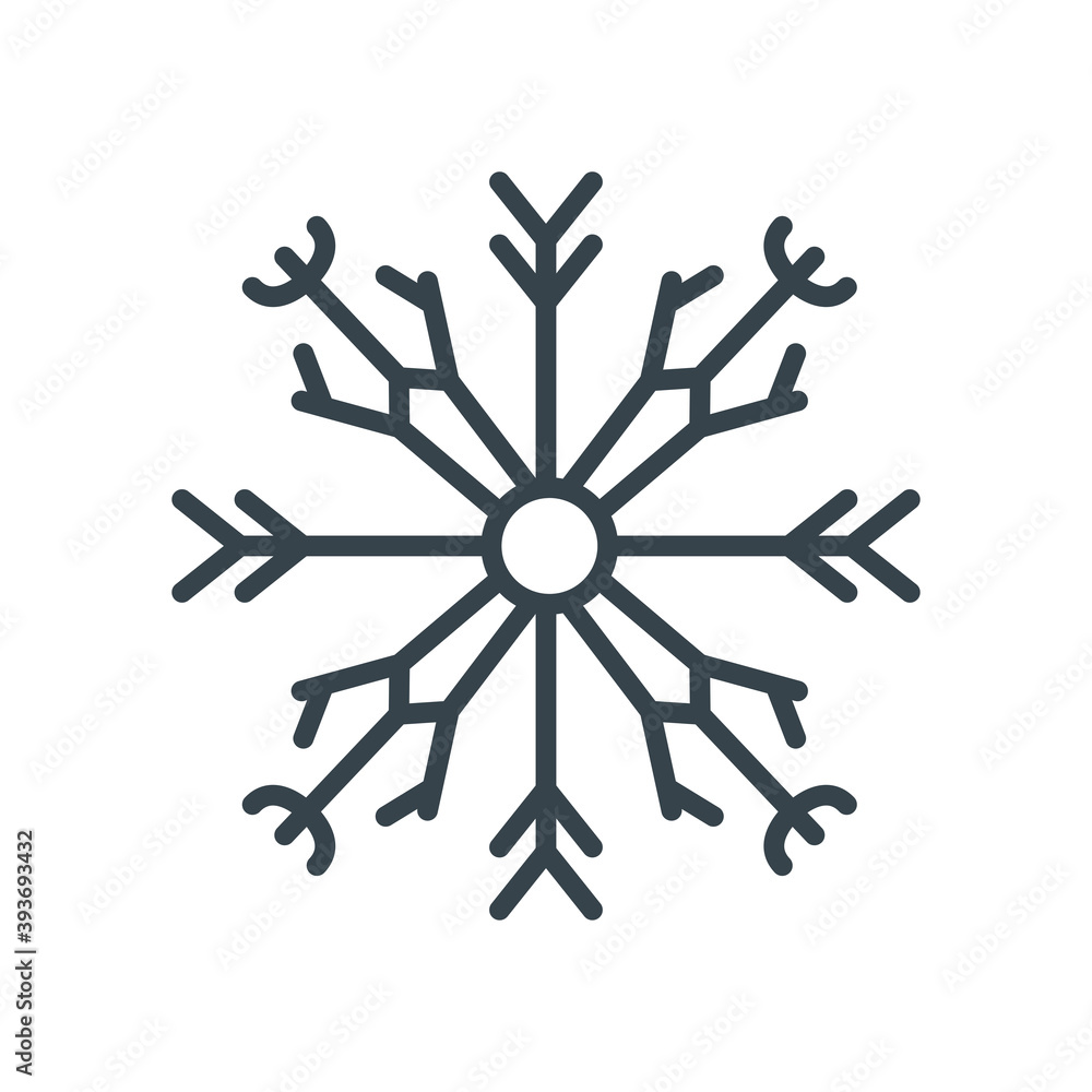 snowflake, christmas and winter concept, line style icon snowflake, christmas and winter concept, line style icon