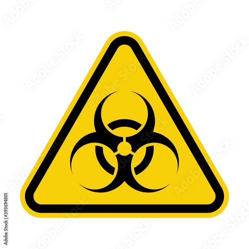 Coronavirus warning sign in a triangle. Global epidemic of SARS-CoV-2 Covid-19. Vector illustration