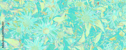 Ice Botany Backdrop. Blue Forest Splash. Azure Female Pattern. Orange Artistic Texture. Pastel Multicolor Illustration. Green Amazing Wallpaper. Bright Abstract Paper.