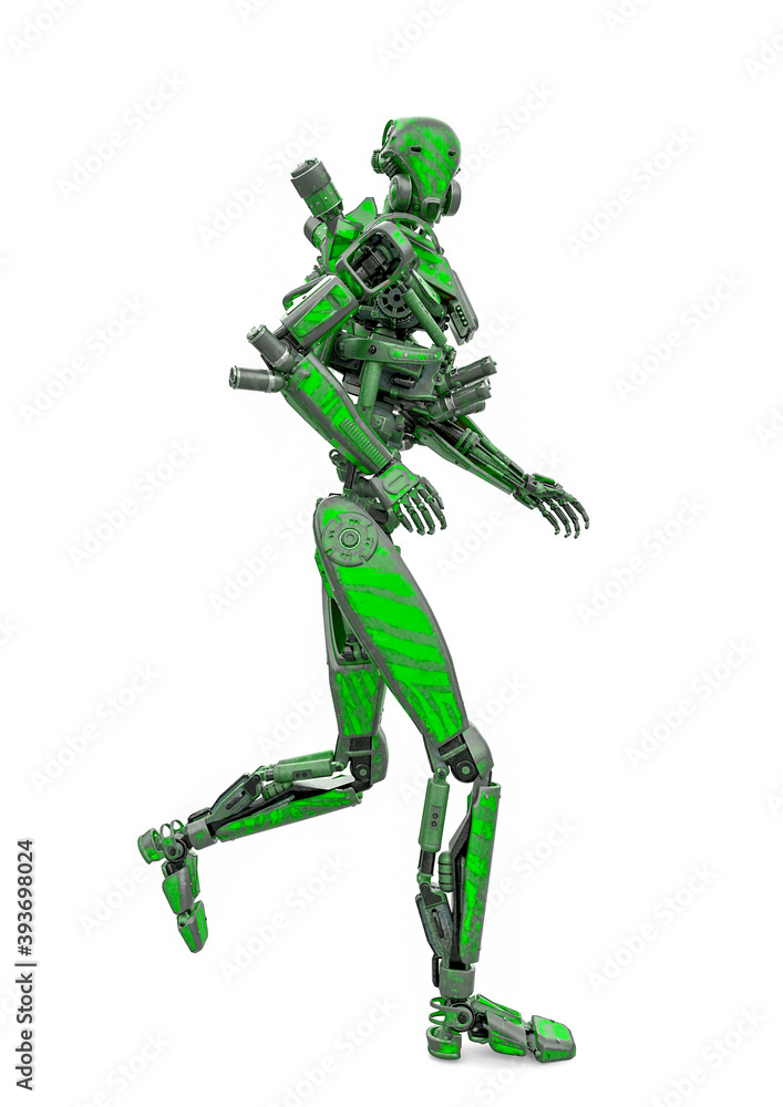 mega drone soldier robot is running mega drone soldier robot is running