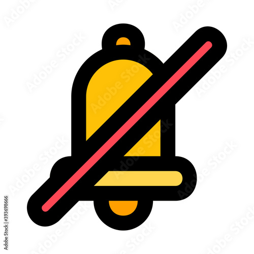 Notification Off icon vector illustration in filled line style for any projects