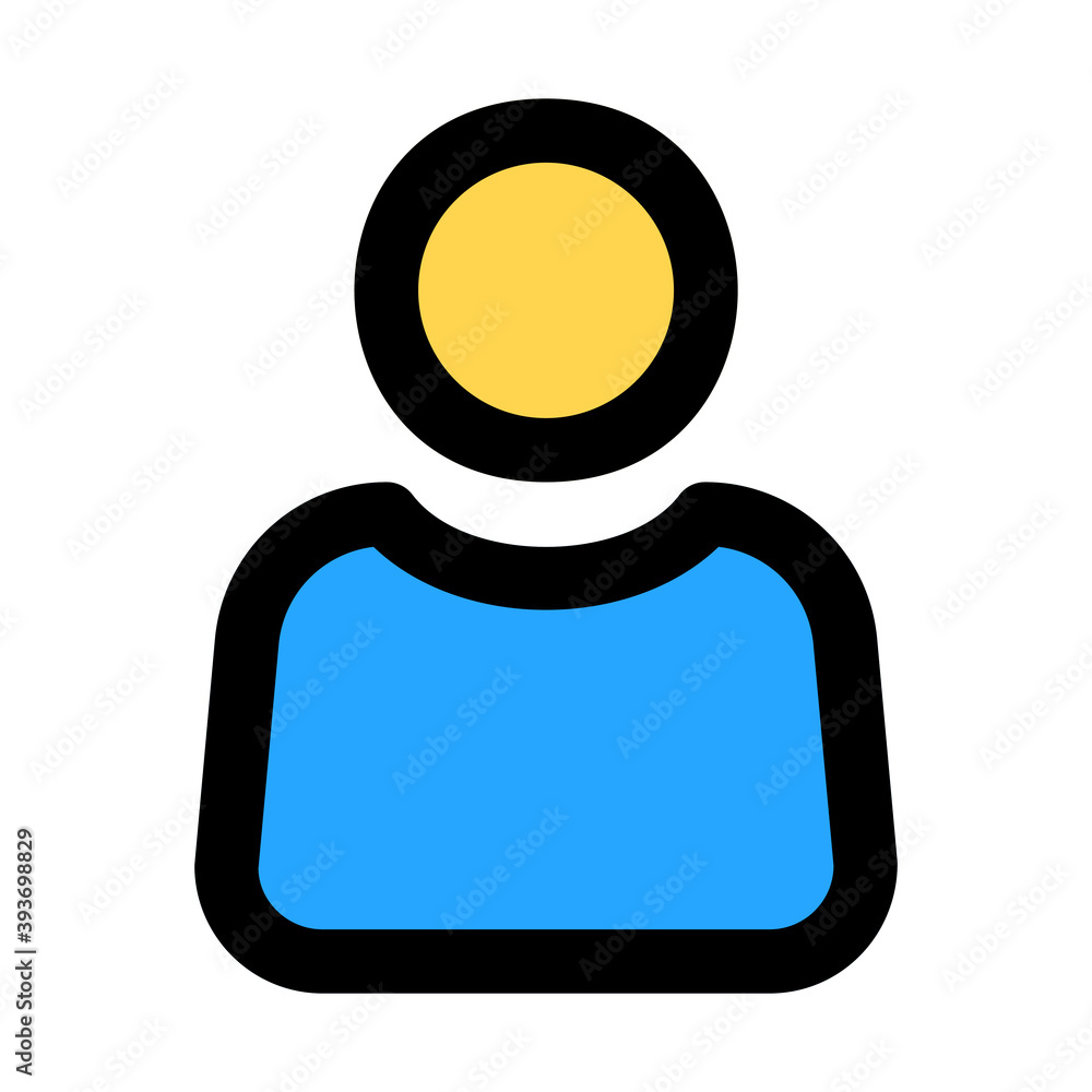 User icon vector illustration in filled line style for any projects User icon vector illustration in filled line style for any projects