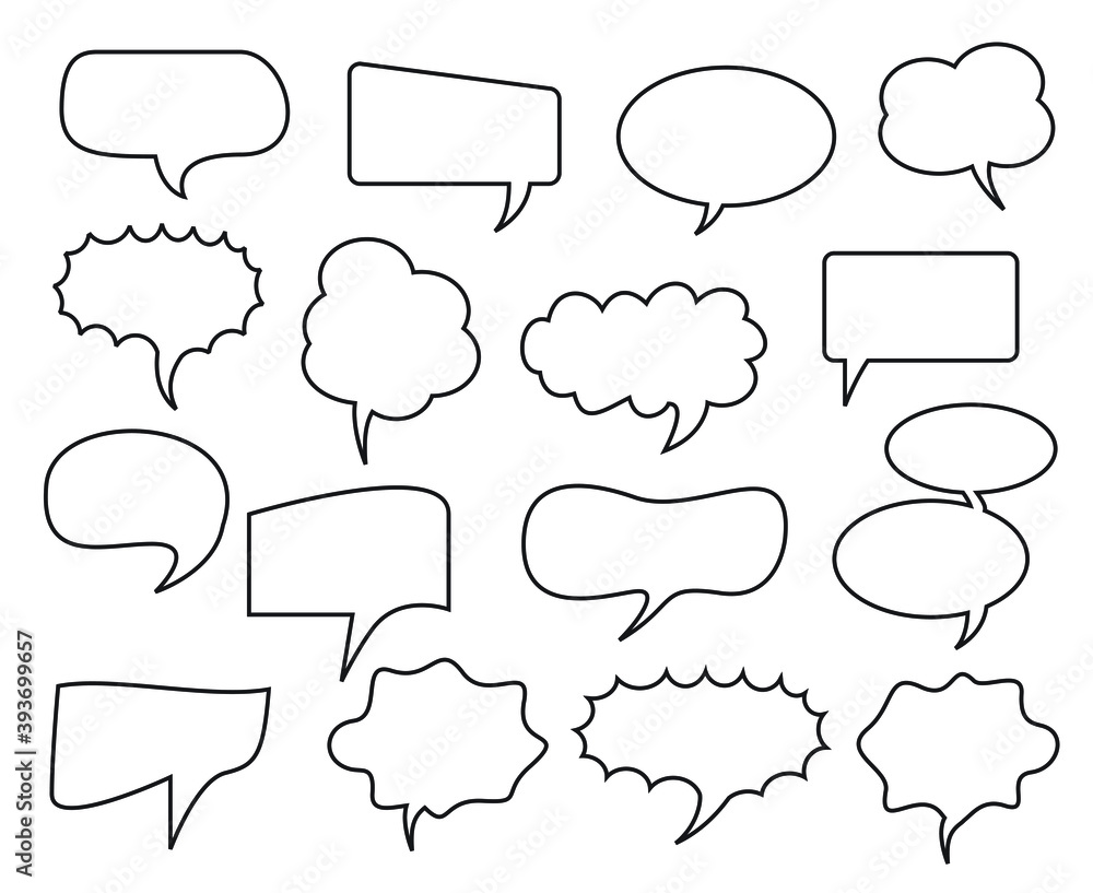 Fototapeta premium A set of comic speech balloons on white background. Vector Illustration.