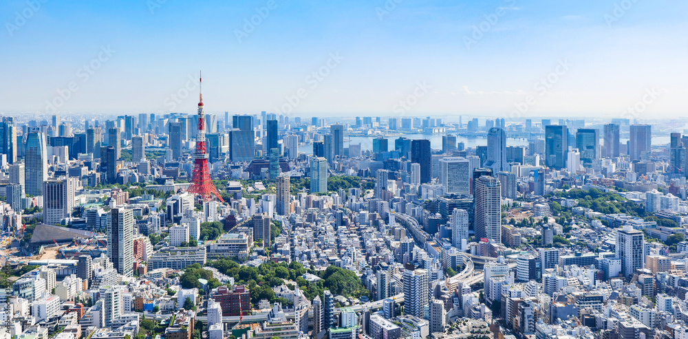 東京タワーと湾岸エリア　ワイド