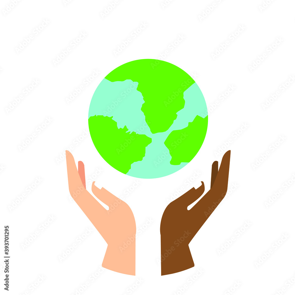 hand holding planet icon, nature protection, vector illustration hand holding planet icon, nature protection, vector illustration