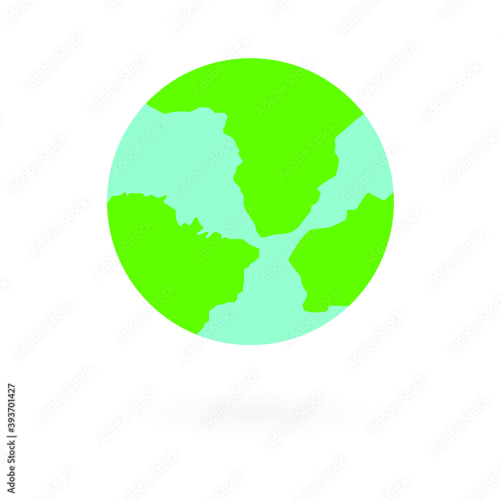 Vector planet Earth icon. Flat planet Earth icon