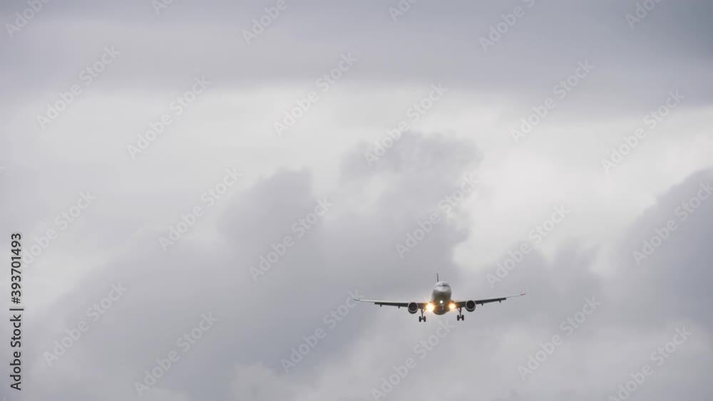 Passenger airliner on final approach. Passenger airliner on final approach.