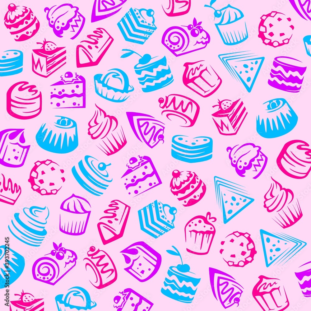 Delicious cute cupcake set. Vector illustration, isolated cartoon desserts. Vector hand drawn illustration. Cupcake, cake, muffins, donut, pie, pastries, sweetness, candy. Set cupcake collection Delicious cute cupcake set. Vector illustration, isolated cartoon desserts. Vector hand drawn illustration. Cupcake, cake, muffins, donut, pie, pastries, sweetness, candy. Set cupcake collection