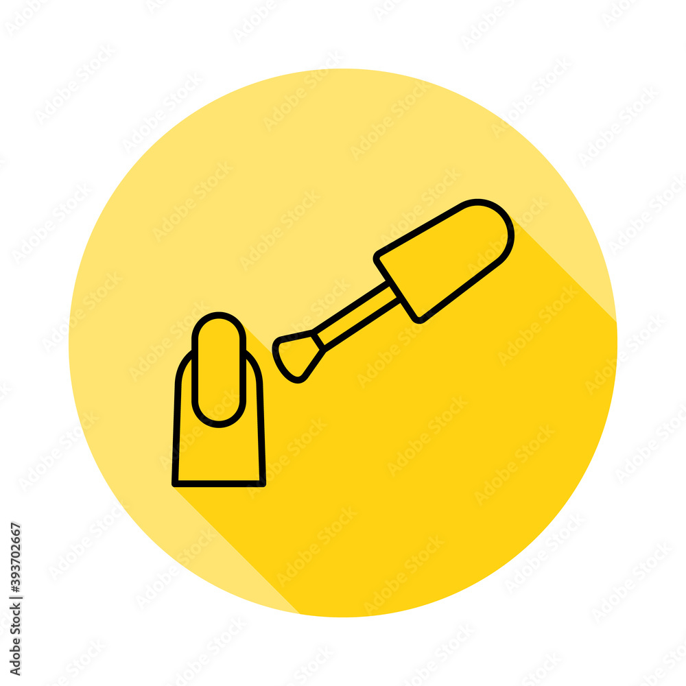 nail, varnish outline icon in long shadow style nail, varnish outline icon in long shadow style