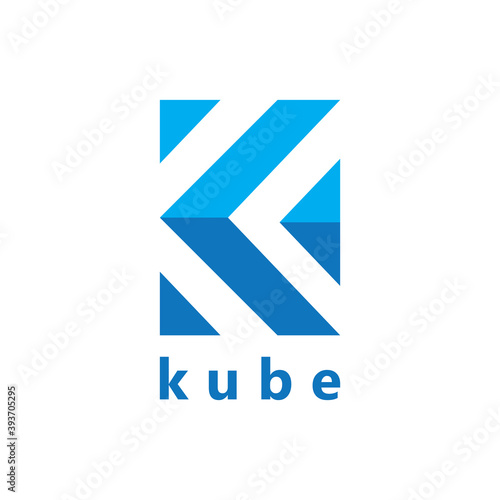 Free Download Letter K Logo with Arrow, Kube design vector icon illustration on white background - GFXLoad