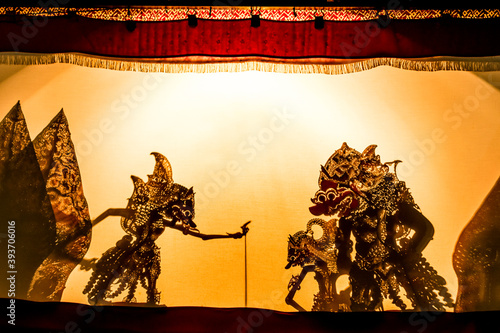 Wayang kulit or Shadow puppets typical of Java, Indonesia photo