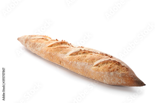 Loaf of freshly baked bread isolated on white
