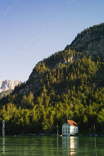 Experience the breathtaking beauty of the high alpine mountain landscape of the Zugspitze area in the Alps, with its stunning peaks and tranquil atmosphere. Perfect for outdoor activities and nature