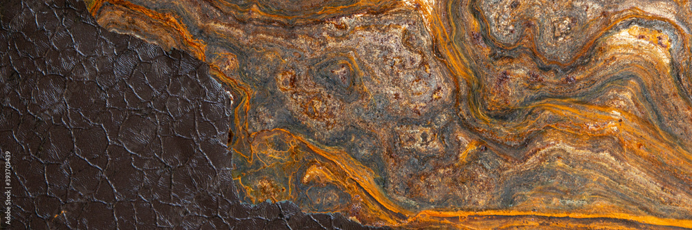 metal surface with curly rust, remnants of the old paint coating metal surface with curly rust, remnants of the old paint coating