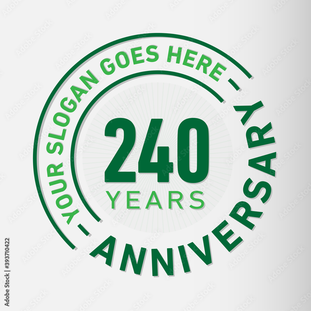 Naklejka premium 240 years anniversary logo template. 240th years anniversary celebration design. Vector and illustration. 