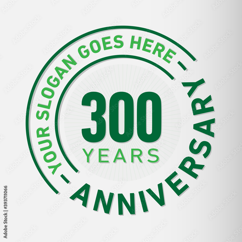 300 years anniversary logo template. 300th years anniversary celebration design. Vector and illustration.
300 years anniversary logo template. 300th years anniversary celebration design. Vector and illustration.