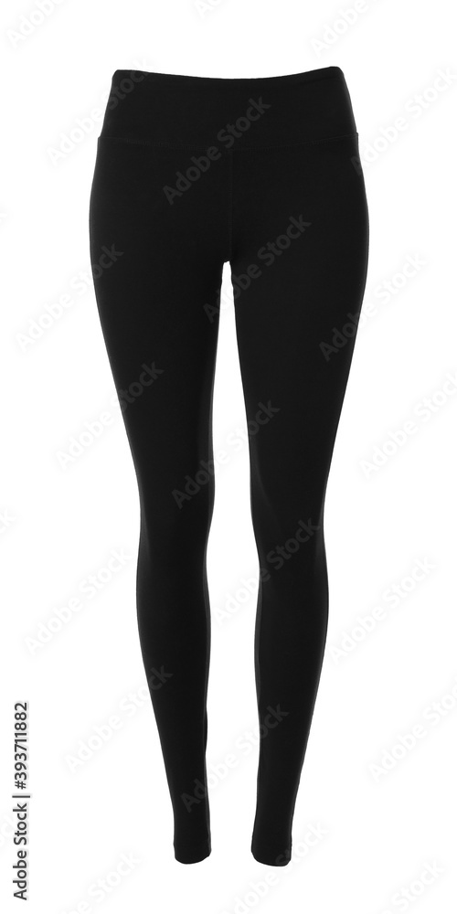 Black women's leggins isolated on white. Sports clothing Black women's leggins isolated on white. Sports clothing