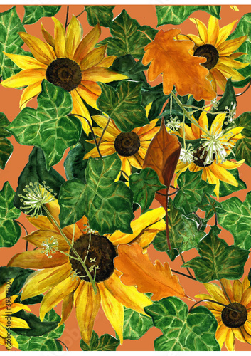sunflowers, leaves, sunny, summer, fun, funny