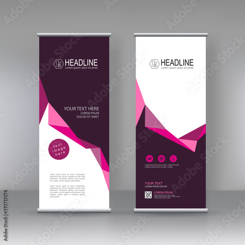 Roll up business brochure flyer banner design vertical template