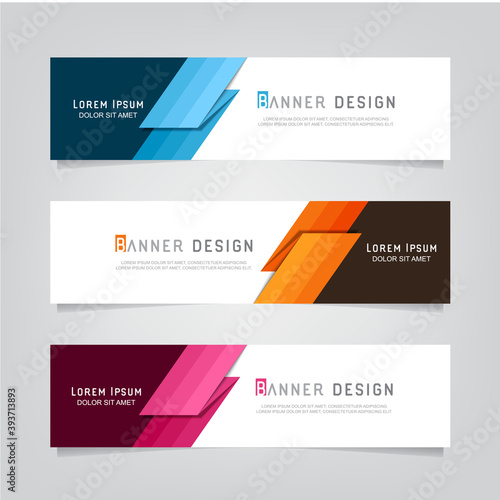 Vector abstract web banner design template. Collection of web banner template. Abstract geometric web design banner template isolated on grey background. Header - landing page Web Design Elements