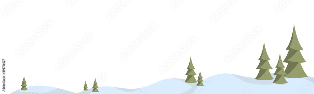 snowdrifts with fir trees winter ribbon for decoration and design snowdrifts with fir trees winter ribbon for decoration and design
