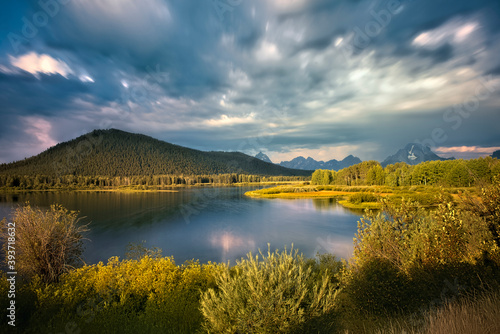 Mount Moran and the Oxbow Bend of the Snake River, Grand Teton National Park, Wyoming, USA