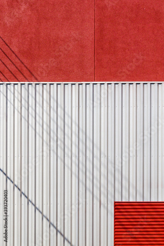 Abstract Geometric Background of Red and White Building