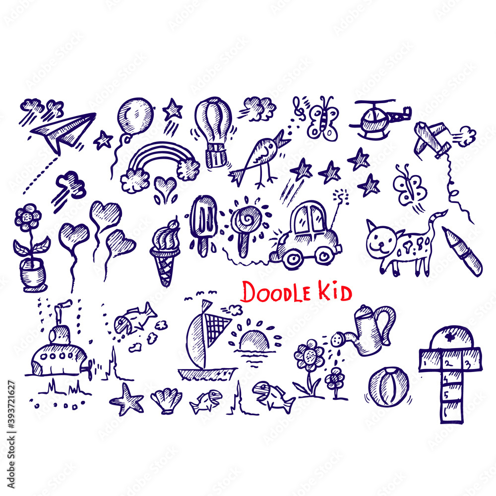 Obraz premium Doodle Kid and sketch