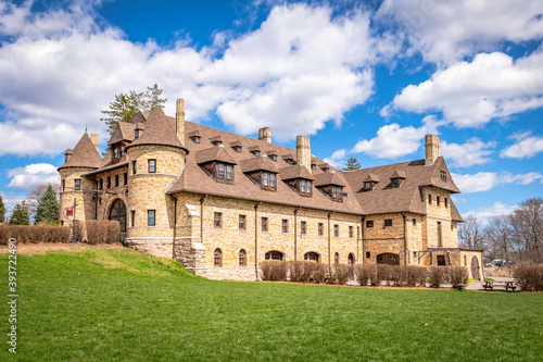 An estate mimics a french chateau in Brookline, MA