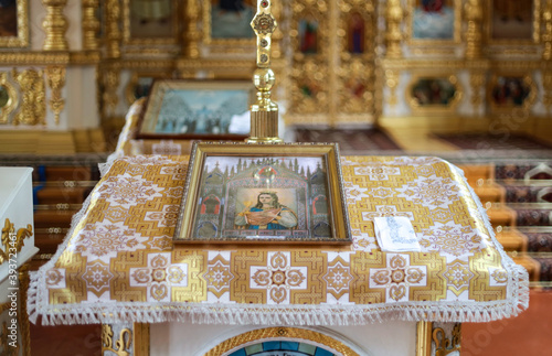 Nickolaev, Ukraine - 31 August 2020: Fragment of interrior of the Cathedral of the Kasperovskaya Icon of the Mother of God photo