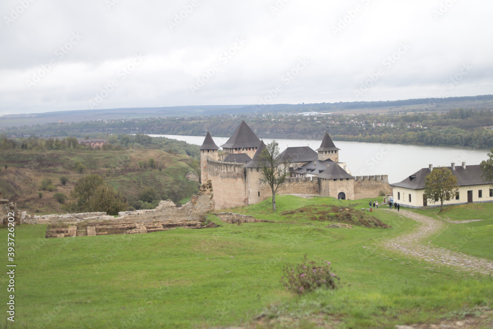 Khotyn fortress of the X XVIII centuries with a fortification complex, One of the seven wonders of Ukraine located on the right bank of the river. Dniester in the city of Khotyn. Khotyn fortress of the X XVIII centuries with a fortification complex, One of the seven wonders of Ukraine located on the right bank of the river. Dniester in the city of Khotyn.