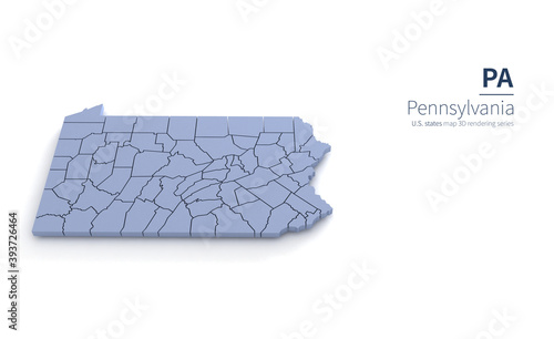 Pennsylvania State Map 3d. ...
