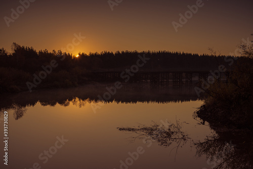 sunrise over the river