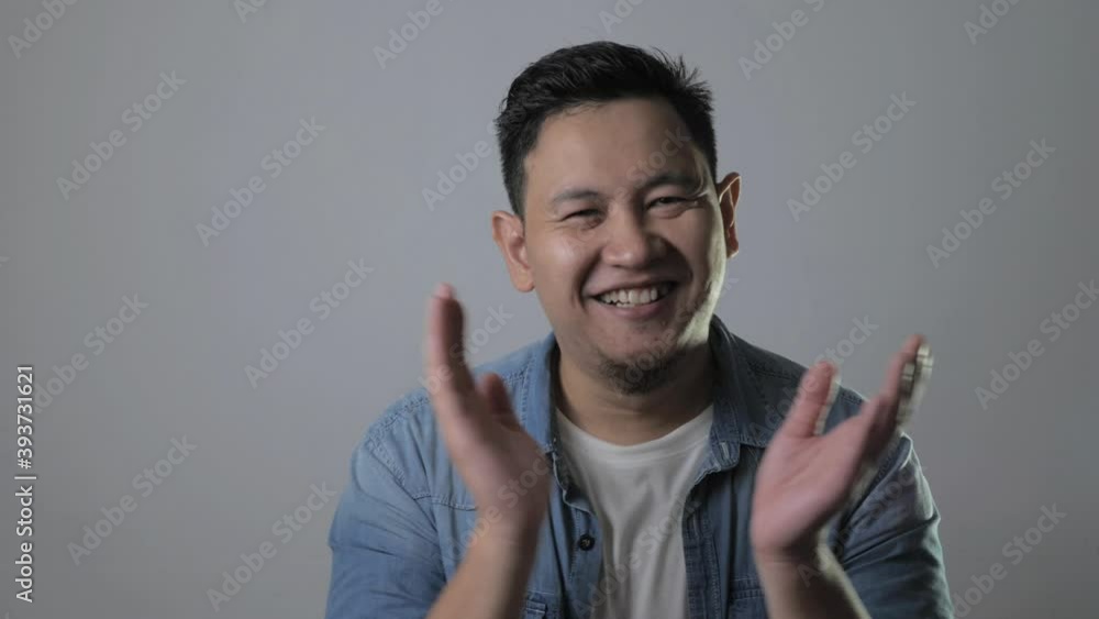 Happy Young Man Clapping Hands Happy Young Man Clapping Hands