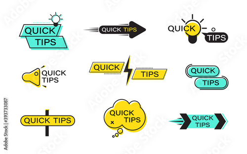 set of quick tips label collection